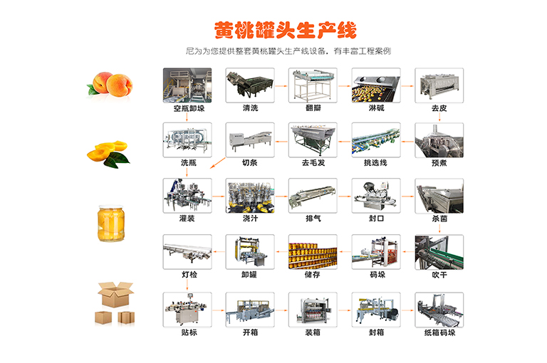 黃桃罐頭生產線
